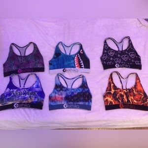 set of six medium ethika sports bras
